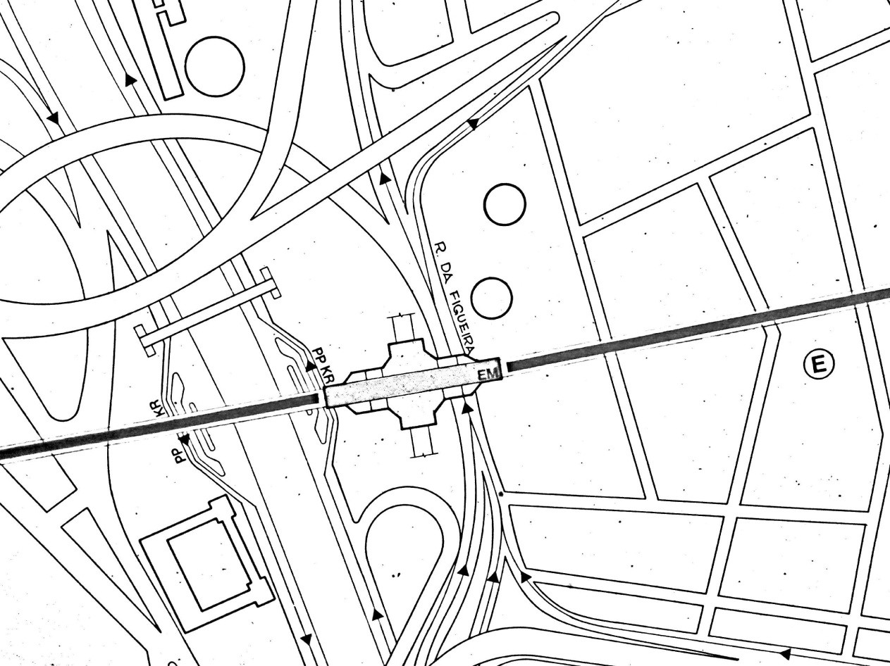 Figura 3, planta esquemática de localização da Estação Pedro II