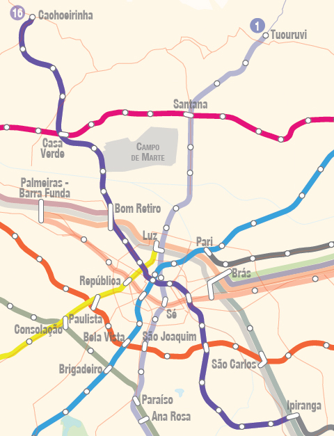 Fonte: Atualização da Rede Metropolitana de Alta e Média Capacidade de Transporte da RMSP – Secretaria de Transportes Metropolitanos
