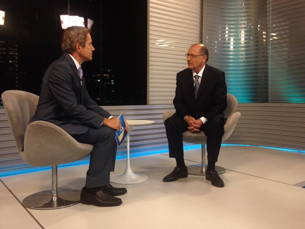 Alckmin no estúdio do SPTV (Foto: Roney Domingos/G1)