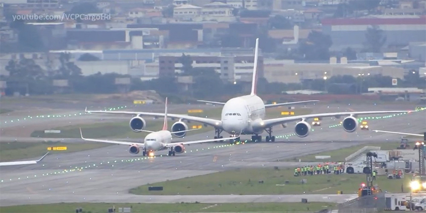 Em novembro de 2015, A380 visitou o Brasil, no Aeroporto de Guarulhos