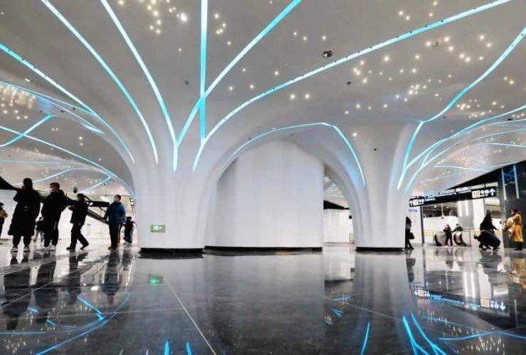 Hall da estação Yuyuan Garden, Linha 14, Metrô de Xangai.